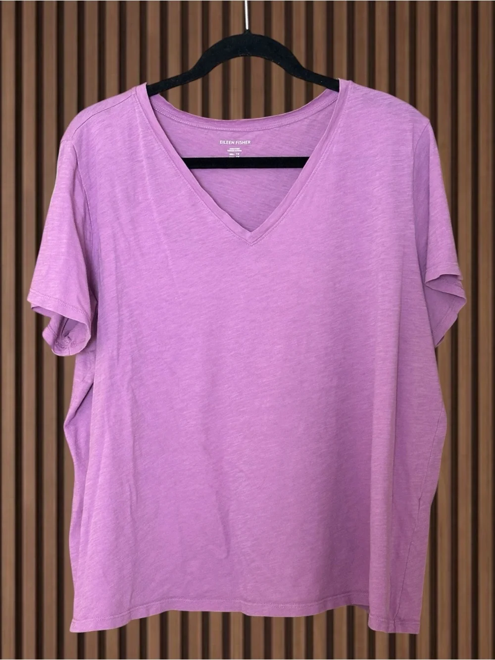 Eileen Fisher Soft Purple/Pink V-Neck Short Sleeve Tee